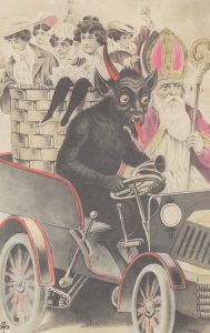 A vintage illustration of Krampus.