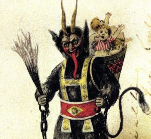 A vintage illustration of Krampus.